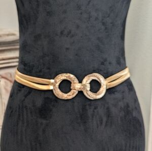Women's Gold Tone Double Swirl Stretch Belt 30.5" Inch